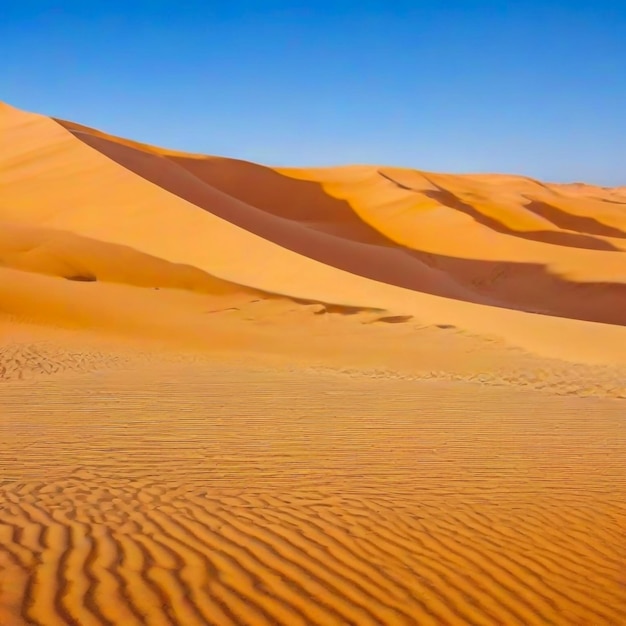 Beautiful sand dunes in the Sahara desert