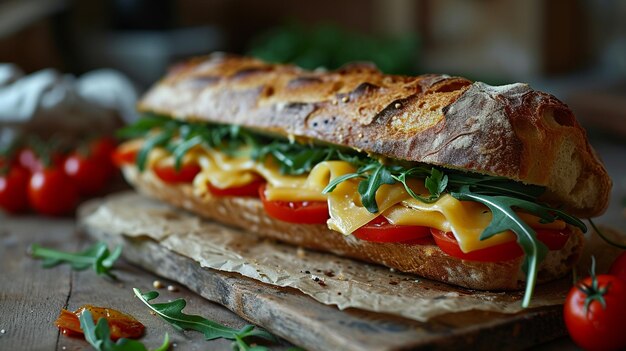 Photo beautiful sandwich advertisement background