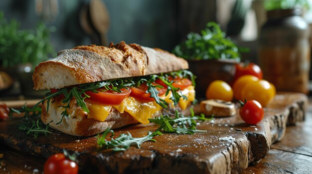 Photo beautiful sandwich advertisement background