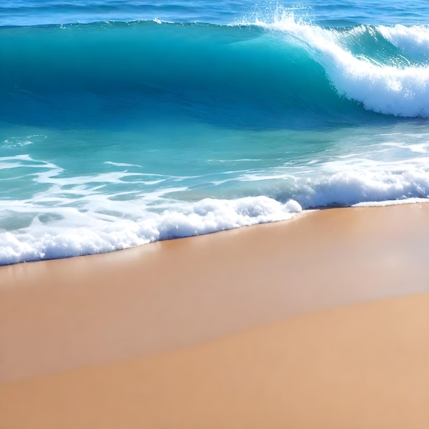 beautiful sandy beach and soft blue ocean wave