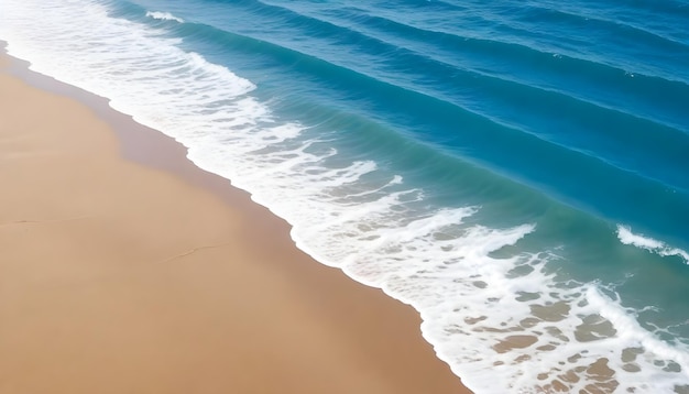 beautiful sandy beach and soft blue ocean wave