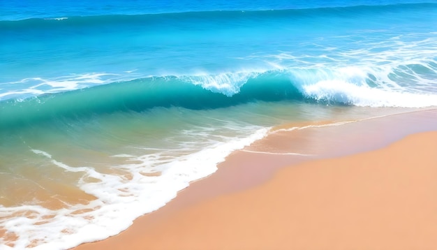 beautiful sandy beach and soft blue ocean wave