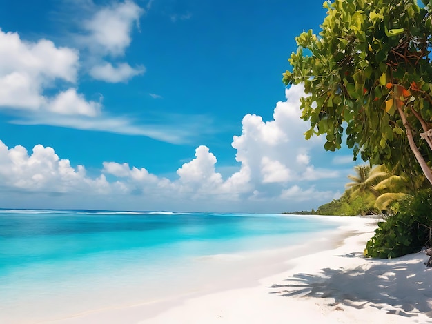 Beautiful sandy beach with white sand ai genareted