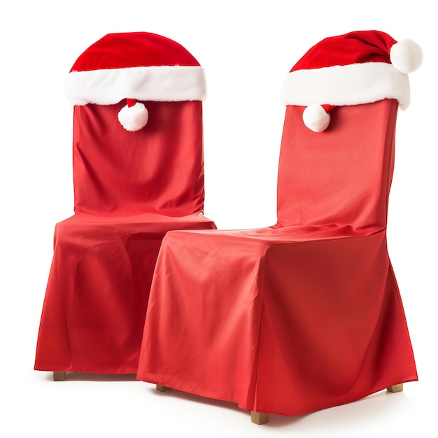 Beautiful Santa Chair Covers isolated on white background