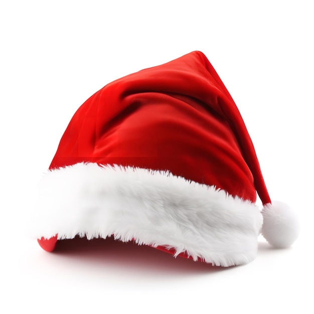 Photo beautiful santa hats red isolated on white background