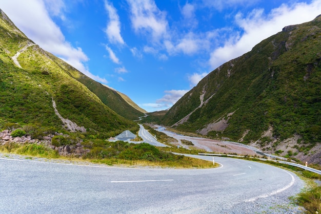 Beautiful scenery of Arthur's pass National Park in Autumn , South Island of New Zealand