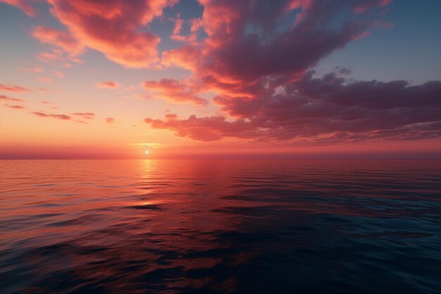 Beautiful scenery of the breathtaking sunrise reflecting in the sea