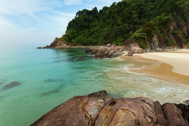 Beautiful scenery landscape of tropical sea in summer season at thailand