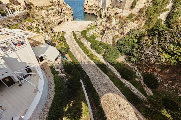 Beautiful scenery of polignano a mare town in the province of bari puglia