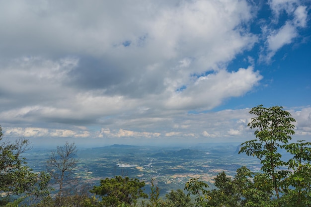 Beautiful scenery view from Phu Kradueng mountain national park in Loei City ThailandPhu Kradueng mountain national park the famous Travel destination