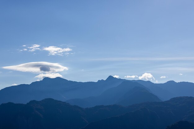 Beautiful scenery view of the mountain range at sunny day