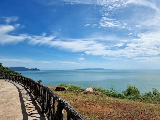 Beautiful scenic coastline route along the coast of the Gulf of Thailand