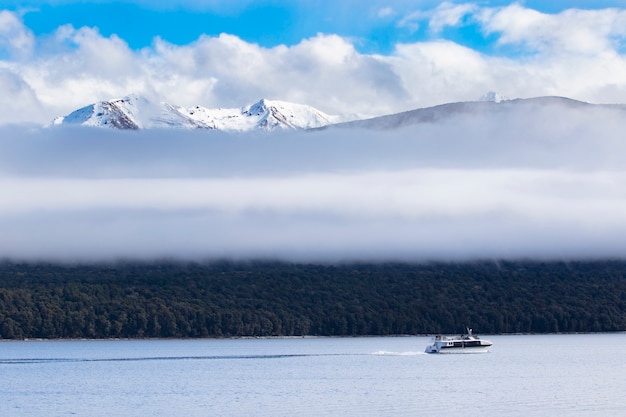 beautiful scenic of lake te anau fiordland national park new zealand