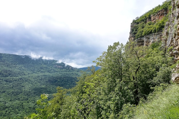 Beautiful scenic landscape of the Caucasus Mountains  Eagle Rocks mountain shelf  Lenin Mountain Mezmai Russia 2021