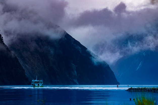 Beautiful scenic of milford sound fiordland national park southland nz