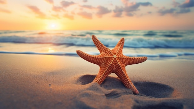 Beautiful sea beachs starfish image Generative AI