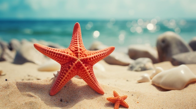 Beautiful sea beachs starfish image Generative AI