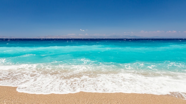 Beautiful sea and mountains on the background