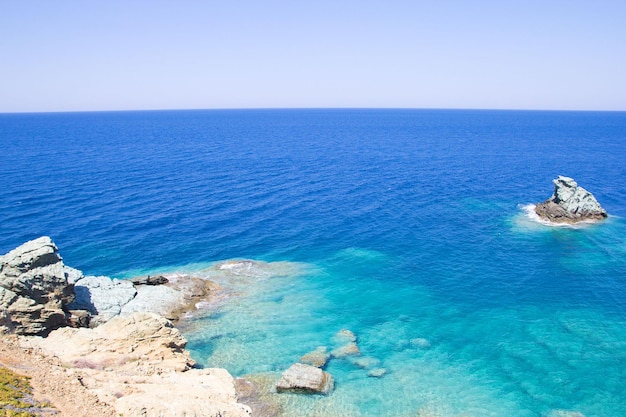 Beautiful sea scene on Crete island in Greece