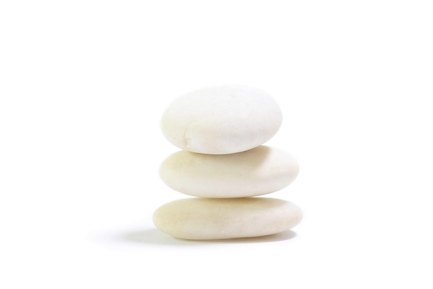 Beautiful sea stacked stone on white background