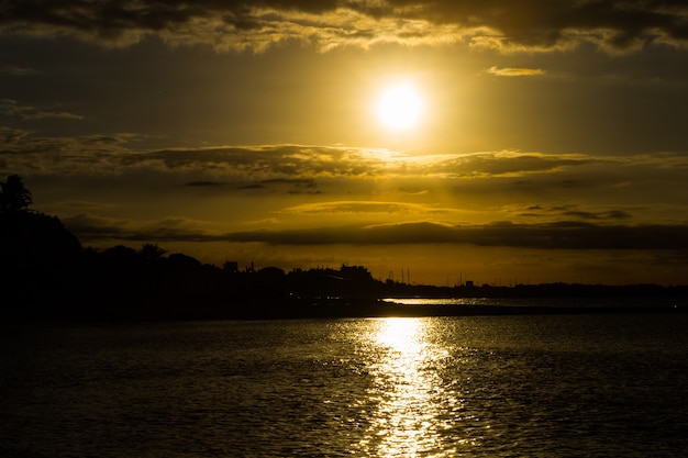 Beautiful sea sunset on the beach