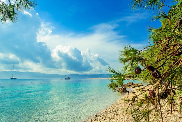 Beautiful sea view on island Brac in Croatia