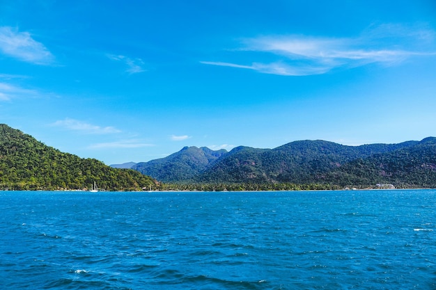 Beautiful sea with clear sky and island