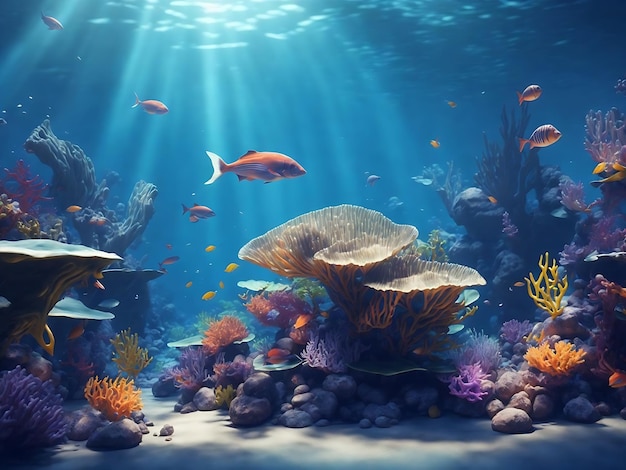 Beautiful sealife background Ai generation