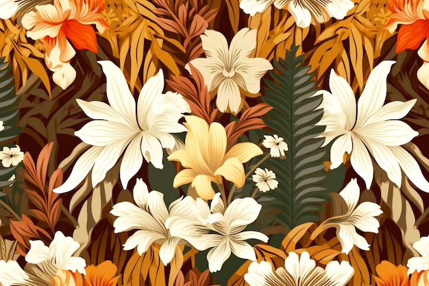 Beautiful seamless floral botanical pattern with background