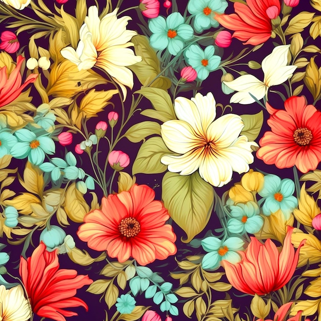 Beautiful seamless floral botanical pattern with background