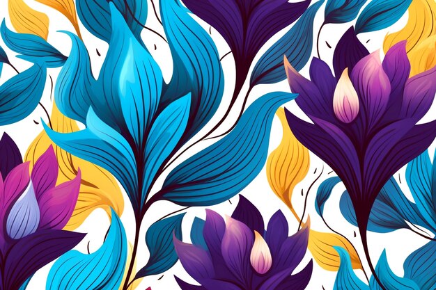 Beautiful seamless floral botanical pattern with background