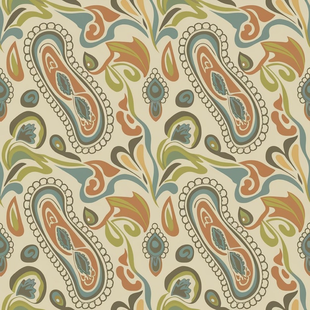 Photo beautiful seamless pattern with a paisley motif