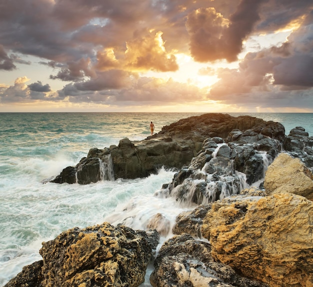 Beautiful seascape at sundown