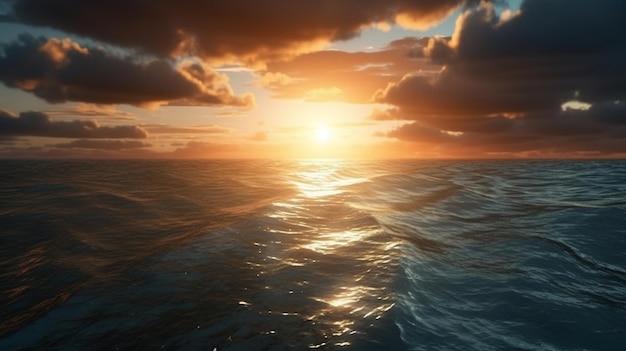 Beautiful seascape at sunsetgenerative ai