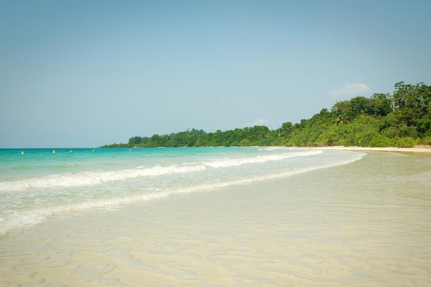 Beautiful seascape with white sand on the beach