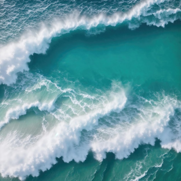 Beautiful seaside waves from top view