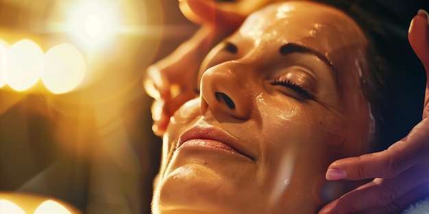 Beautiful senior woman having chemical peeling beauty treatment The expert beautician is applying ch