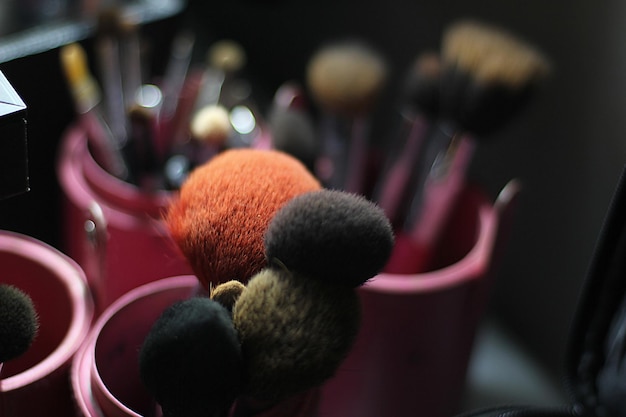 Beautiful set of make up brush used by make up artist