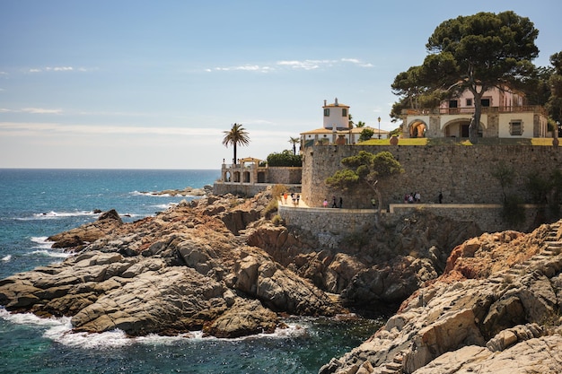 Beautiful shore of mediterranean sea Cami de Ronda track of Costa Brava Catalonia Spain