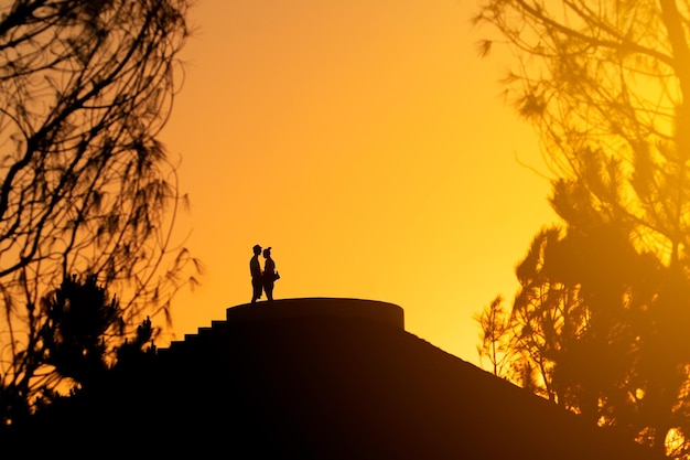 Beautiful shot of couple in the sunlight