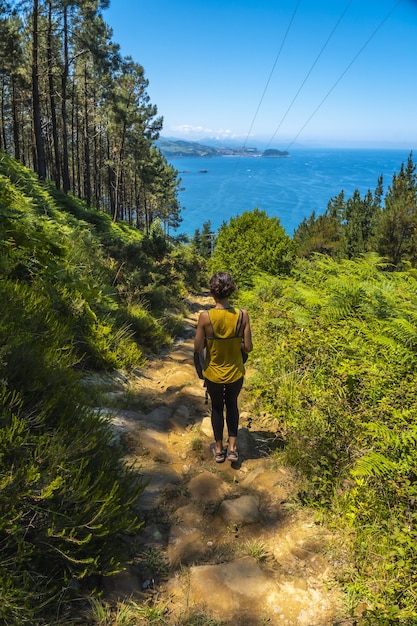 Beautiful shot of a couple on a trekking trip