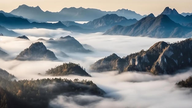 beautiful shot of high white hilltops and mountains