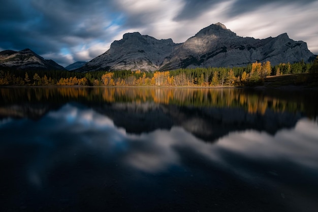 Beautiful shot of a lake with mountains in the background