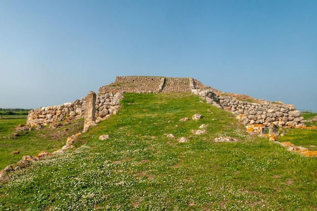 Beautiful shot of Prehistoric altar Monte d'Accoddi in Sassari, Sardinia