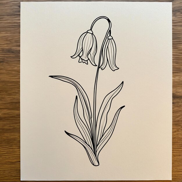 Photo beautiful simple flower drawings for scrapbooking