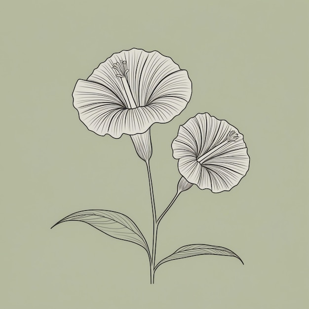 Photo beautiful simple flower drawings for scrapbooking