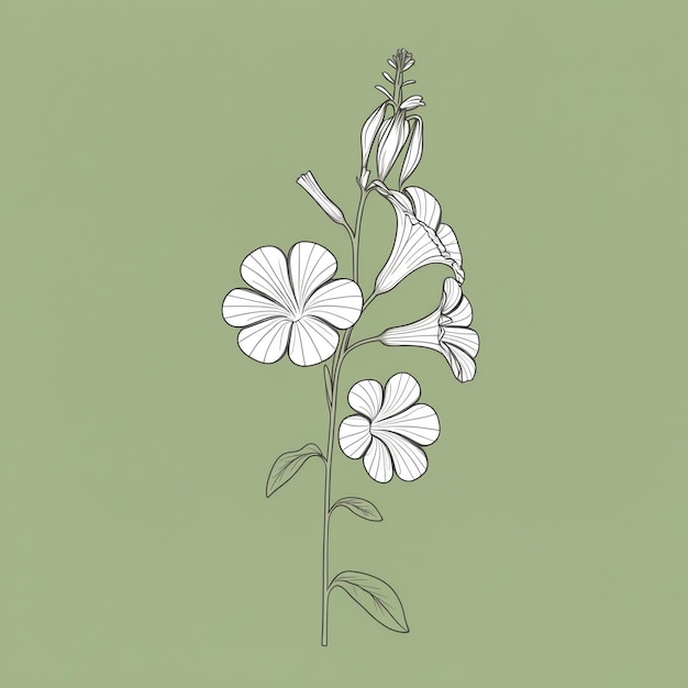 Photo beautiful simple flower drawings for scrapbooking