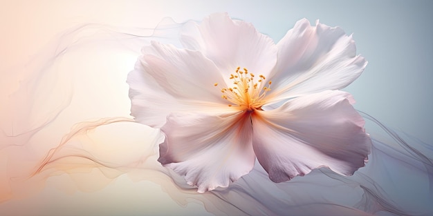 Beautiful Single Flower Isolated On Pastel Background Creative Floral Layout High Resolution Image M