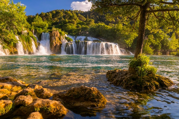 Beautiful Skradinski Buk Waterfall In Krka National Park Dalmatia Croatia Europe