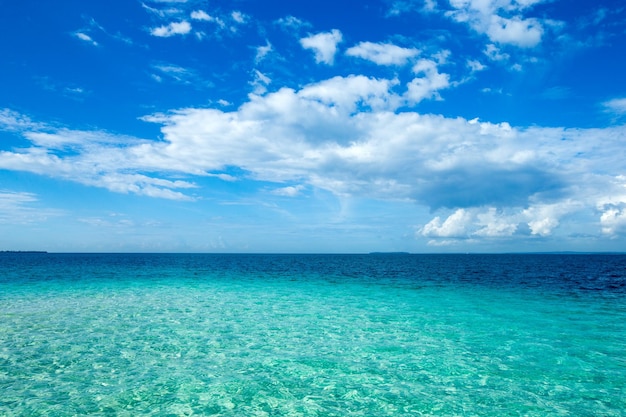 Beautiful sky and blue sea tropical beach